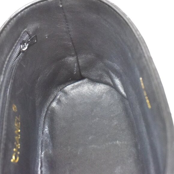 CHANEL CC Logo Matelasse Tassel Shoulder Vanity Bag Leather Black Italy 95KB241 - Picture 13 of 16